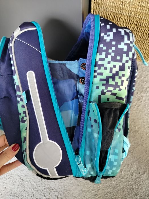 Tornister do 1 klasy Topgal niebieski Minecraft ze światełkiem