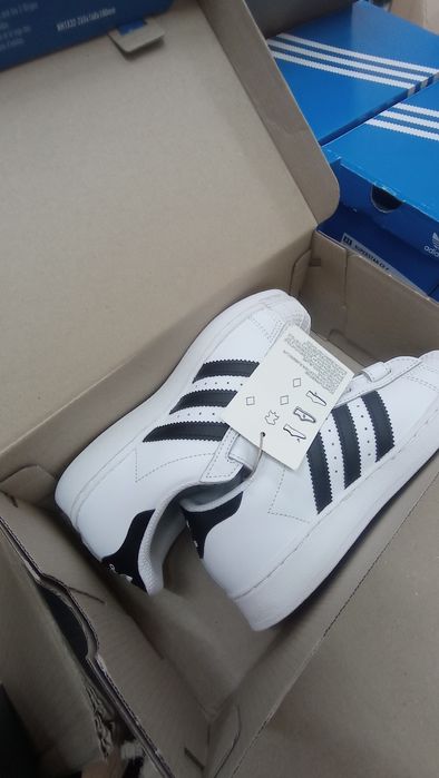 Дитячі шкіряні кросівки кеди адідас Adidas superstar 22 - 35
