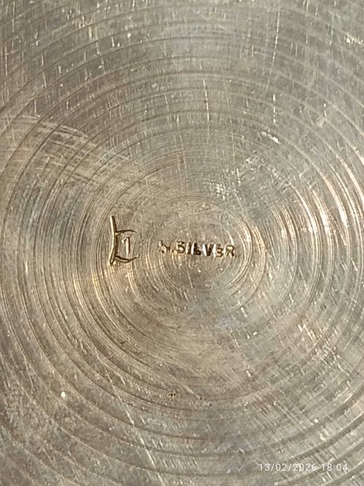 Taça Tijela gravada Antiga Prata Contrastada 15,7 cm diâmetro 5,7 alt.