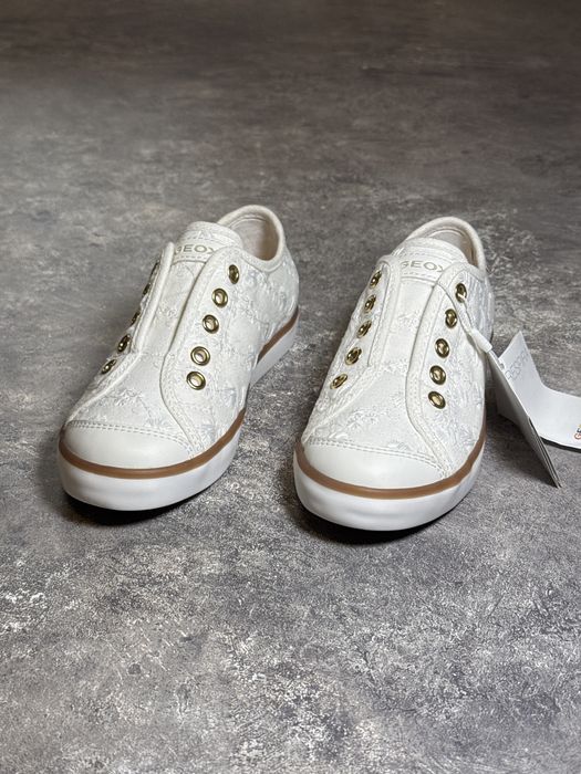 (29 р) Дитячі білі базові кеди Geox Ciak, Устілка 18 см