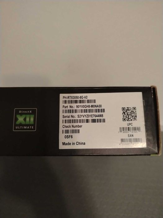 Відеокарта Asus PCI-Ex GeForce RTX 3050 Phoenix V2 8GB GDDR6