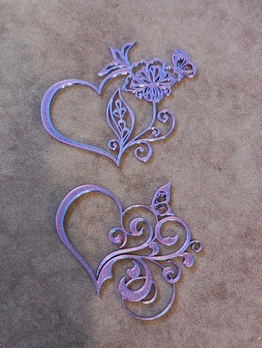 Serduszka drukowane 2 sztuki