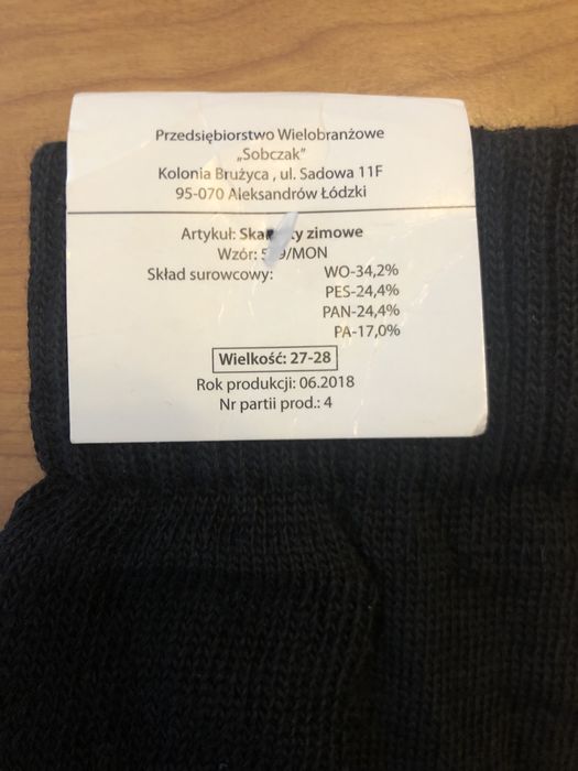 Skarpety zimowe MON + 1 para gratis