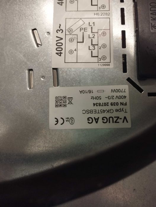 Placa trifásica de fogão