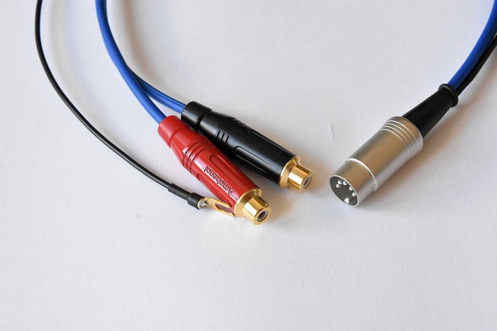 Interkonekt przejściówka DIN5 do 2 RCA żeński gramofon NAIM