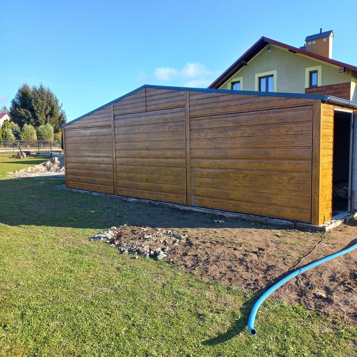 9x6 garaz drewnopodobny garaż blaszany ocynk ,Profile 100% poziomo