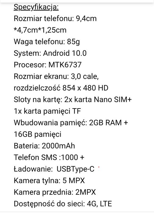 Mini smartfon Servo king8000 3"