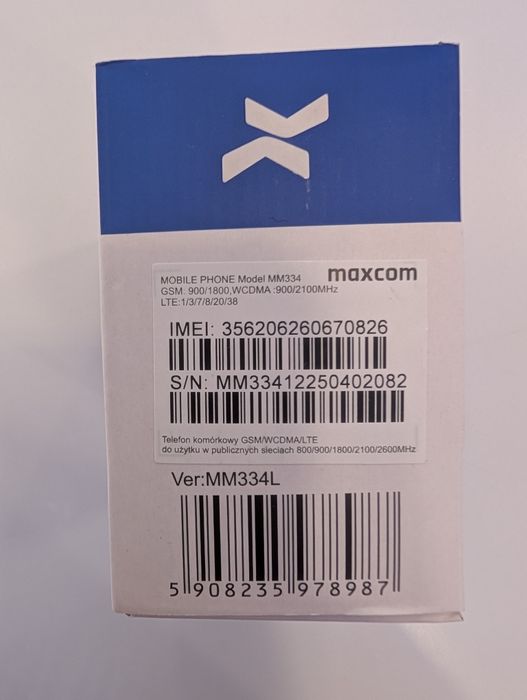 Nowy nieotwarty telefon Maxcom MM334