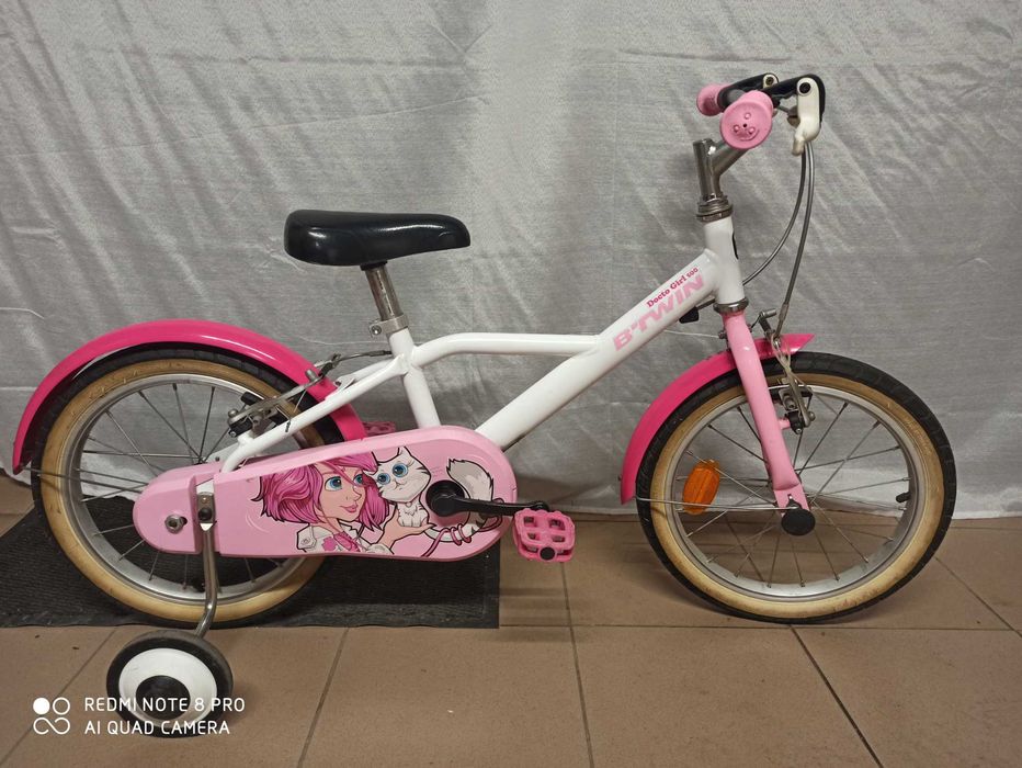 Rowerek Dziecięcy 16 cali Btwin  + Kółka Boczne --- Śliczny