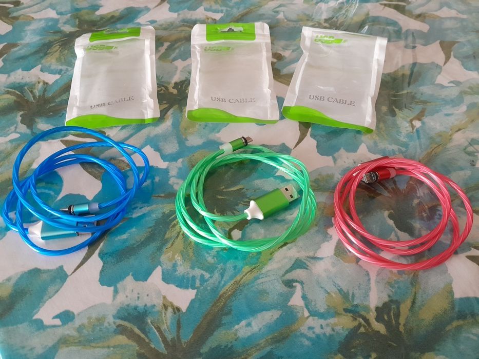 Kabel USB c micro usb nowe świecące