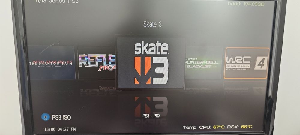 PS3 slim 500Gb Hen + 4 jogos+1 comando