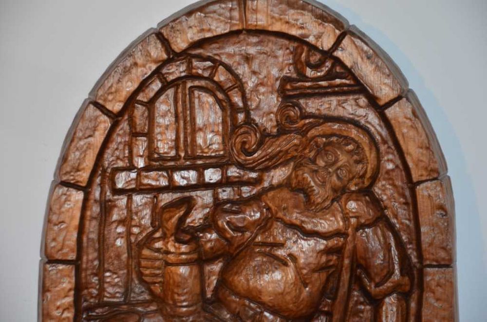 Quadro Taberna- Peça esculpida em madeira