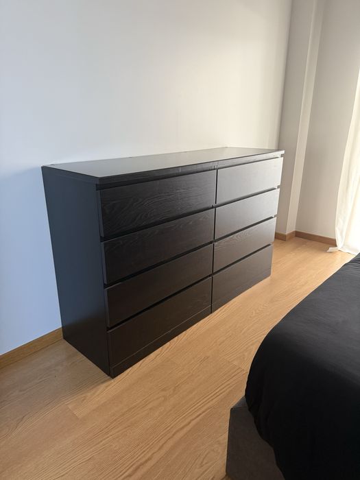 2x Cómoda Malm 4 gavetas + Vidro