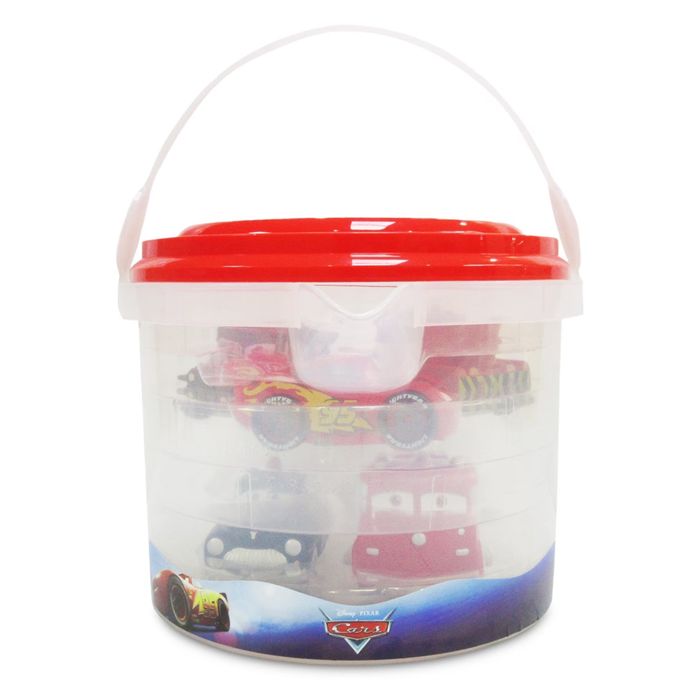 Balde com 5 carrinhos Disney Pixar Cars