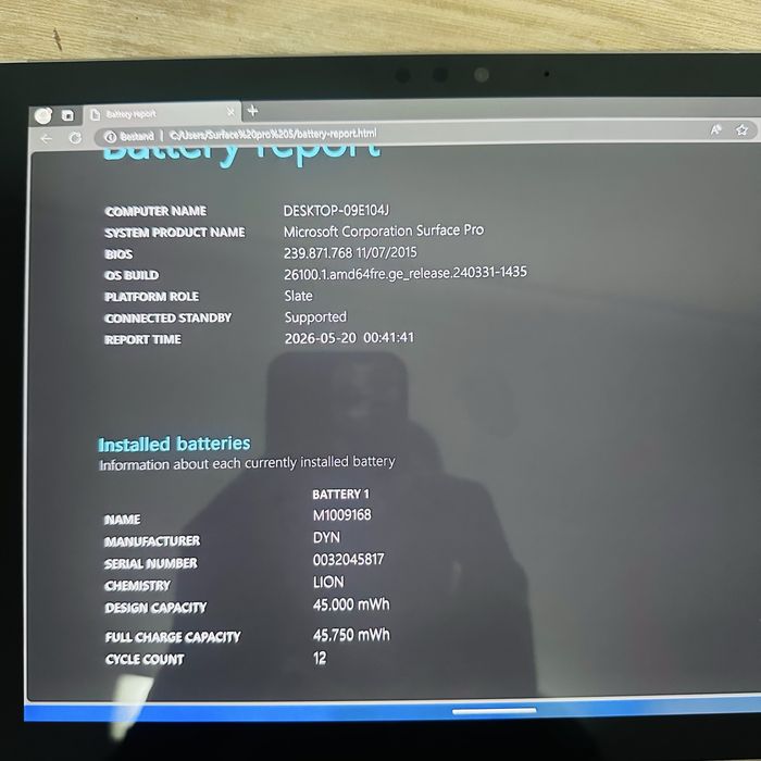 Surface Pro 5 - Bateria 100%