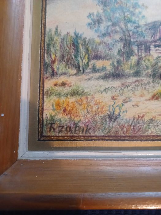 Obraz "Wiejska Chata" – Sygnatura T. Żubik / Żabik | Klimat rustykalny