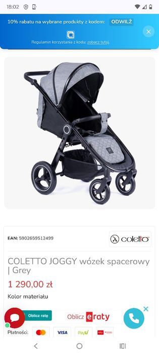 Wózek Spacerówka Coletto Yoggy