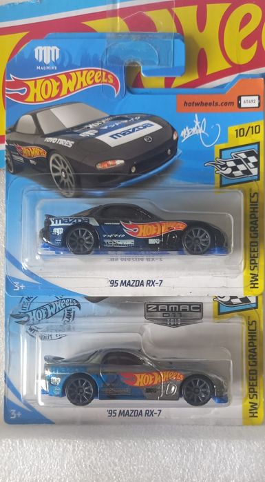 Conjunto 2, 95 Mazda RX-7 hot wheels 1 deles é zamac 2019