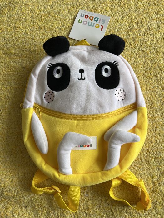 NOVO Mochila Pré-Escolar Peluche Panda Lemon Ribbon