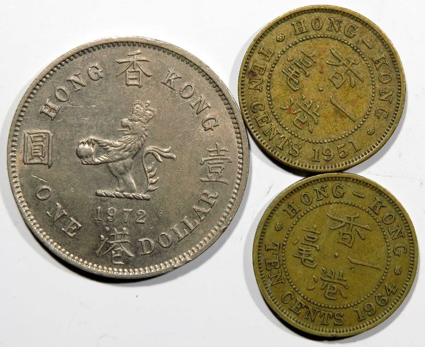 MOEDAS Hong Kong 3 Exemplares - veja as imagens - Só 2€