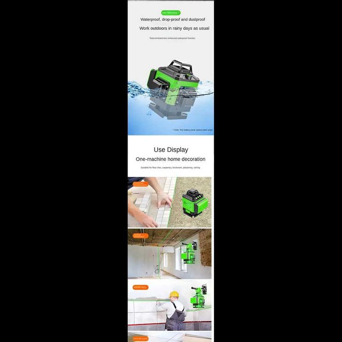 D32-Laser 16 linhas 360 com acessórios bolsa transporte duas baterias