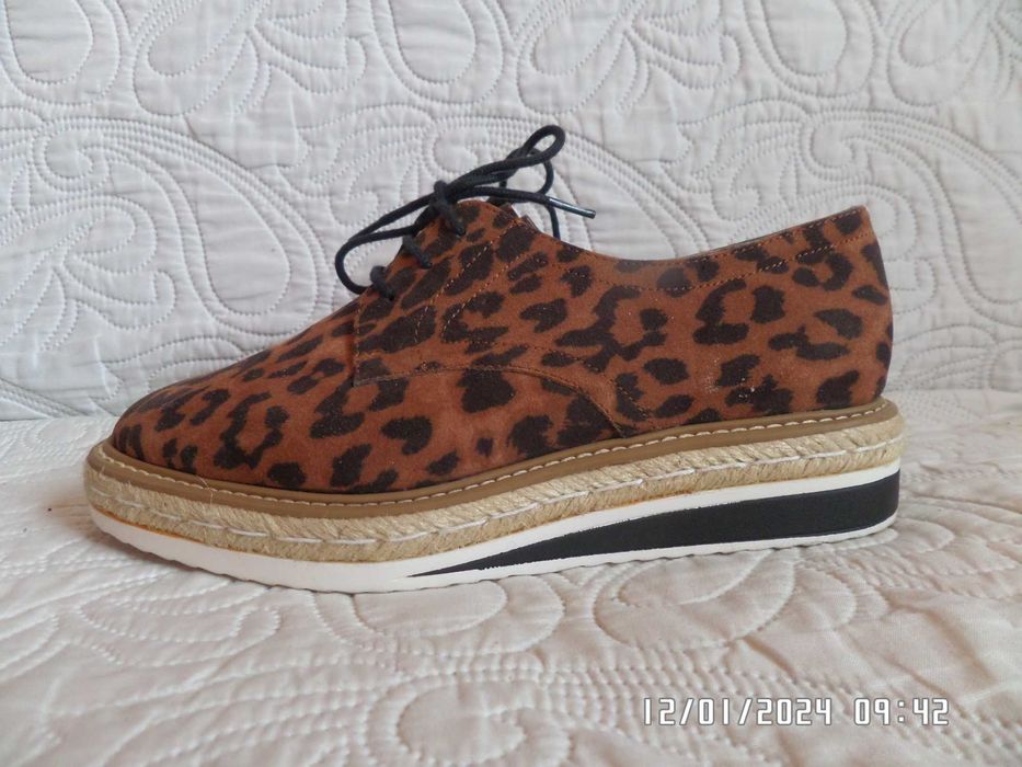 New Look buty oxfordki, derby leopard 37