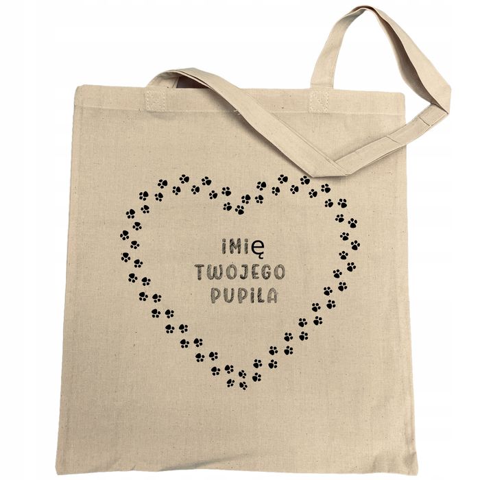 torba na zakupy nadruk serce + imię twojego psa