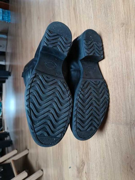 Oficerki damskie Lavorazione Artigiana buty skórzane ocieplane kozaki