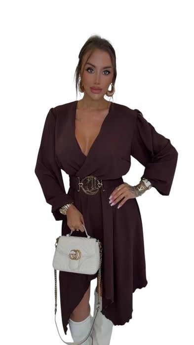 Sukienka Lola Bianka brązowa elegancka