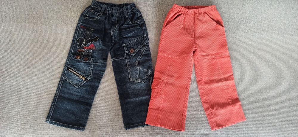 Zestaw Spodni x 4 Jeans, Sztruksy, Bluza + Gratis Spodnie Dresy R. 104