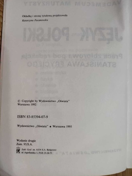 Vademecum maturzysty Język polski Stanisław Frycie