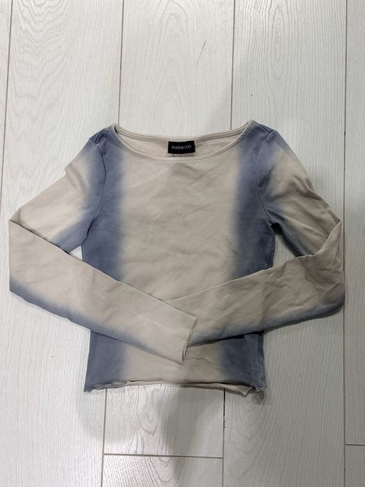 Bluzka Even&Odd damska M – długi rękaw – ombre beżowo-niebieska