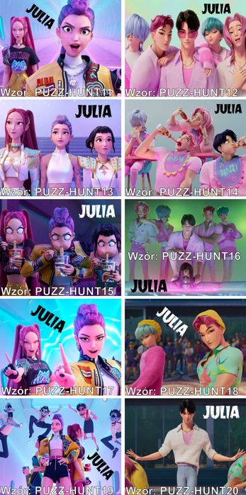 Kpop DEMON HUNTERS Huntrix SAJA BOYS puzzle A3 A4 personalizowane