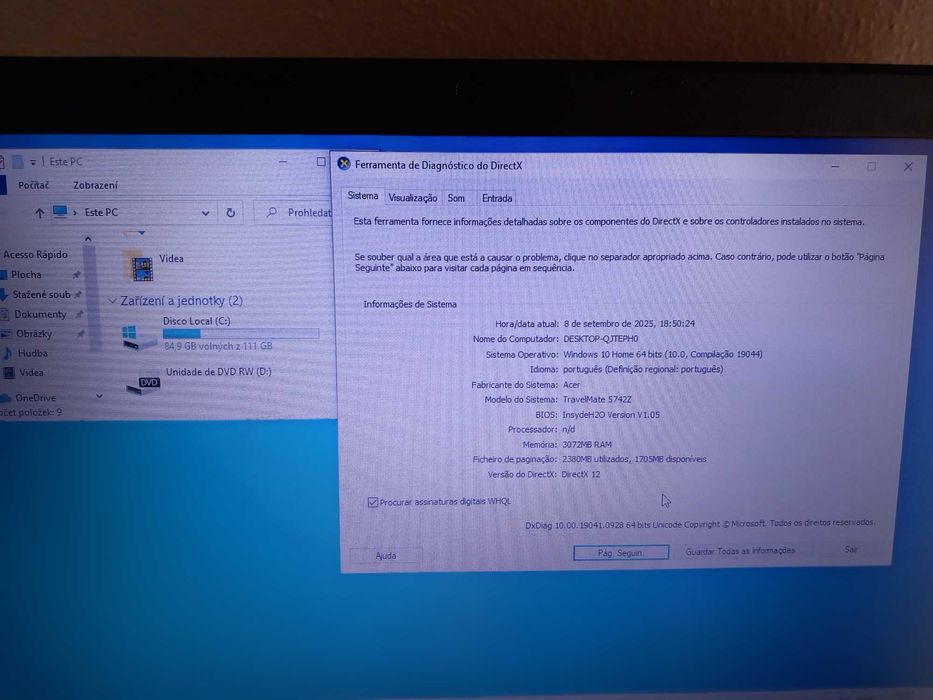 Notebook portátil Acer TravelMate 5742Z