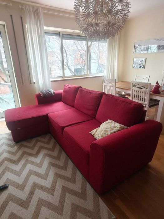 Sofá cama Conforama vermelho