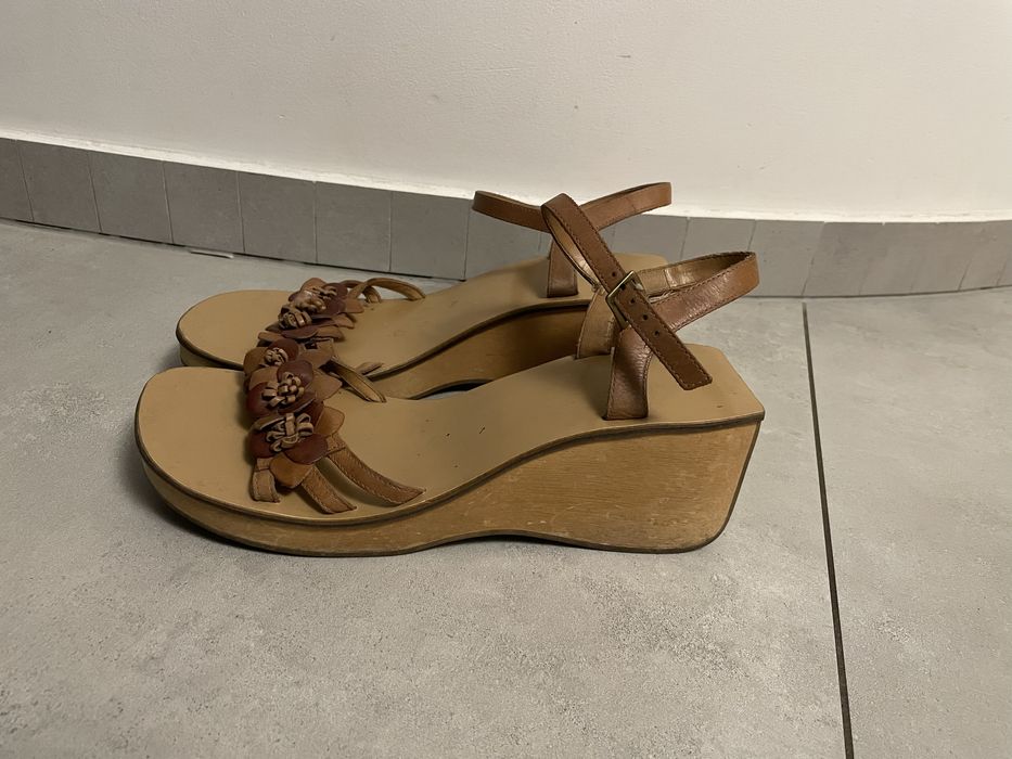 Buty letnie sandały sandałki na koturnie roz. 39/40 + klapki