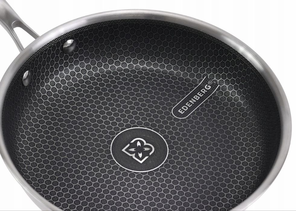 Patelnia stalowa 32cm plaster miodu nieprzywierająca powłoka Edenberg