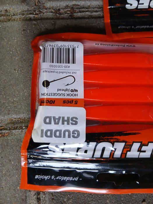 3 paczki gum wędkarskich fladen 10 cm