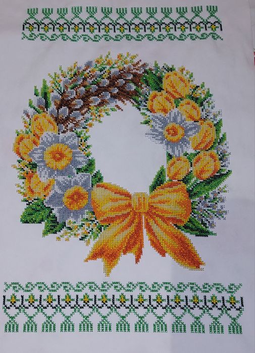 Великодній рушник вишитий бісером