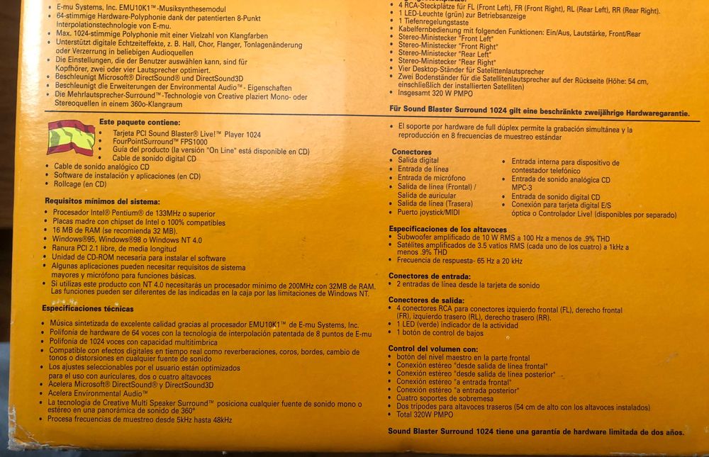 Sound Blaster Live! Player 1024 + Colunas