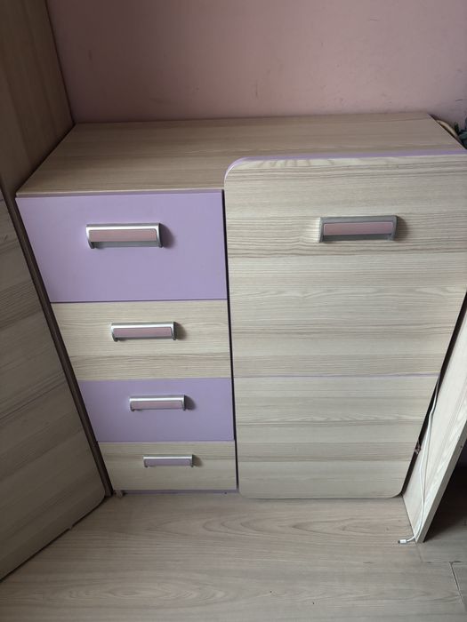 zestaw szaf: komoda, szafa narozna, szafa "kominek"