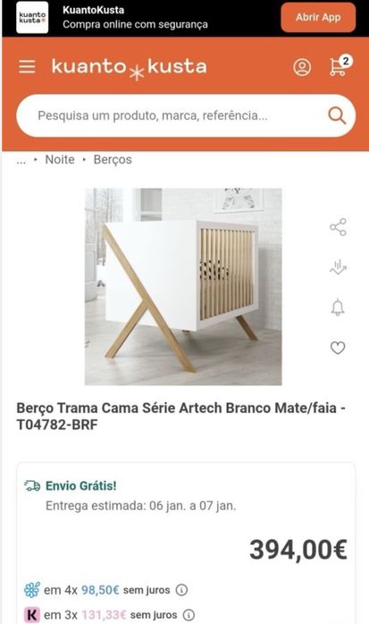 1Berço trama artech 100eur 1Cama Solteiro