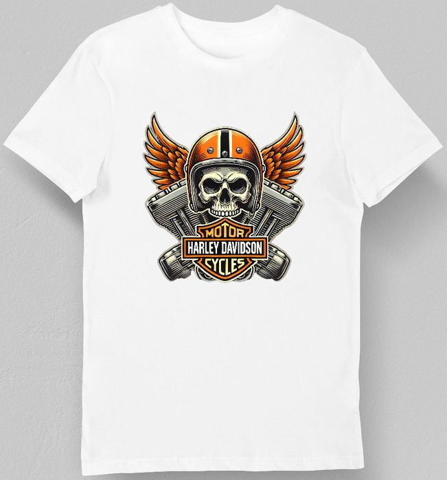 Koszulka męska Harley Davidson Motor Cycles biała 3XL