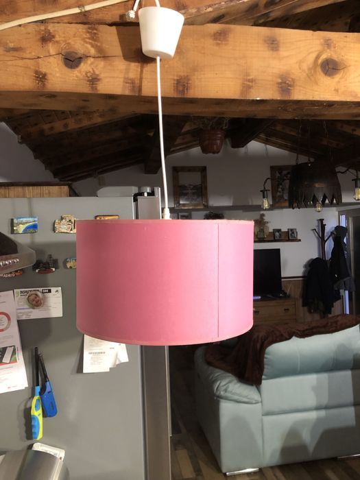 Candeeiro Rosa redondo