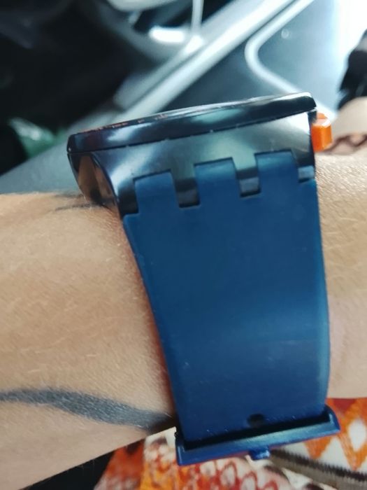 Swatch Suécia susn40-1 ice crashed azul e laranja