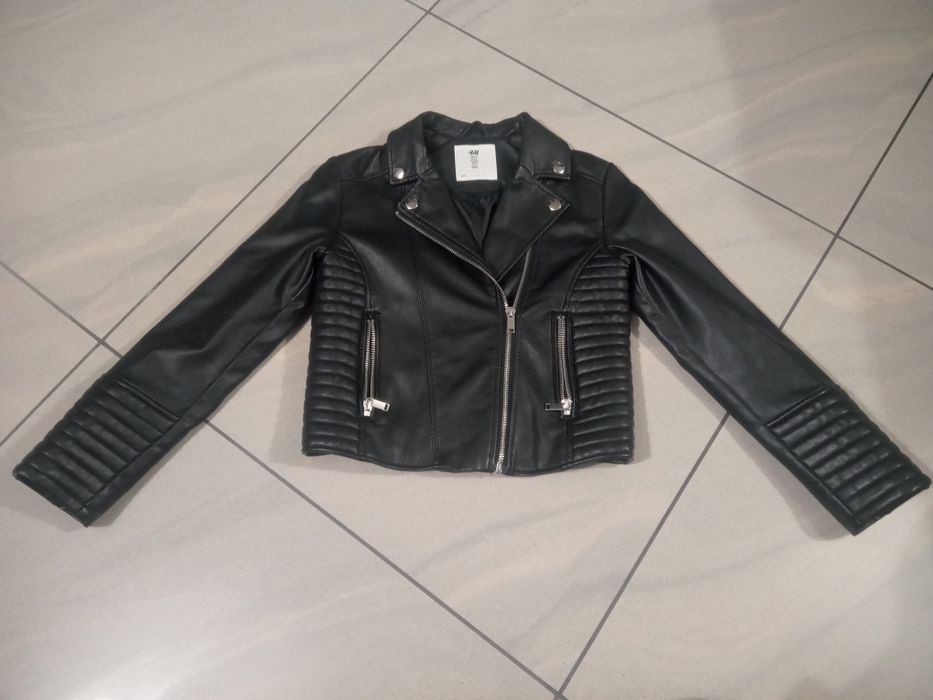 Kurtka ramoneska dziewczęca H&M 134 czarna