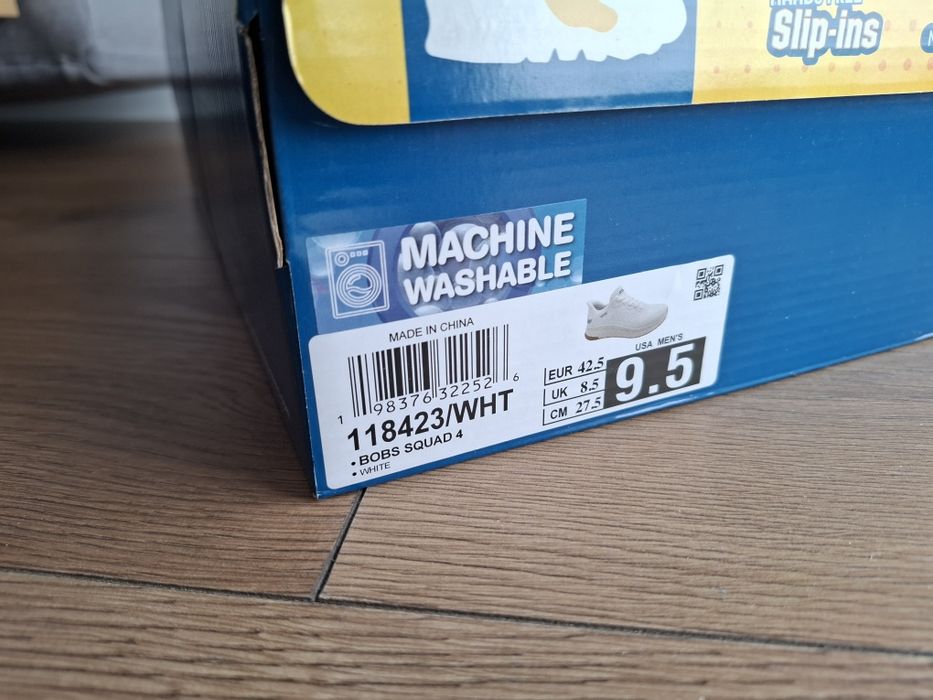 Buty Skechers Slip-ins: BOBS Sport Squad Chaos 4, białe, nowe, r. 42,5