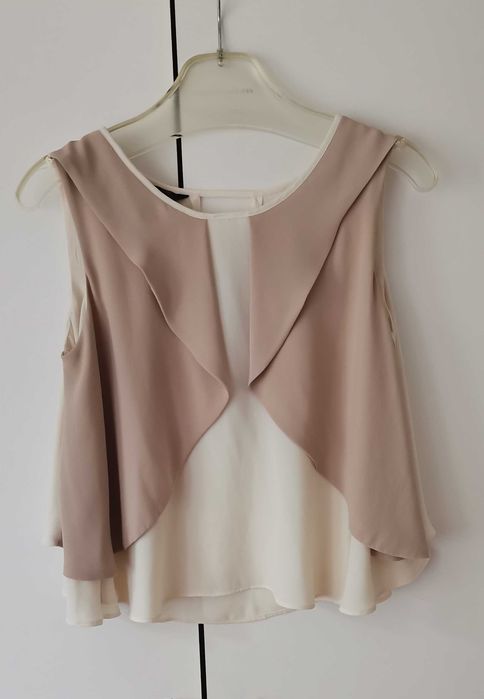 Bluzka Zara basic beżowa nude 34 xs