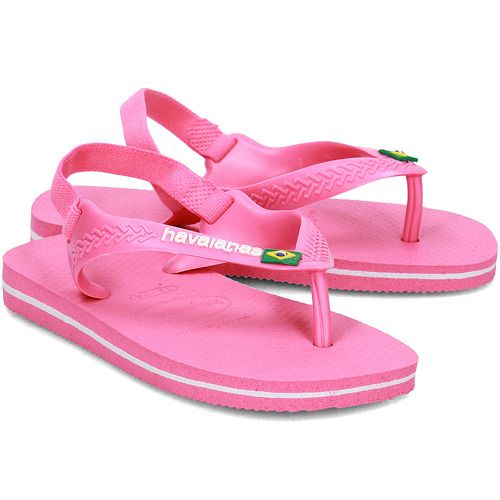 Nowe japonki Havaianas Brasil - Różowe Sandały Dziecięce rozm 22