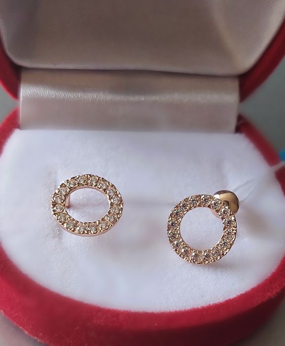 Золоті сережки-пусети "Яскравість" 585 проба нові